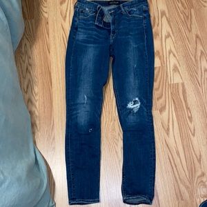 Bridgette Skinny Jean - light/medium wash with ripped knee